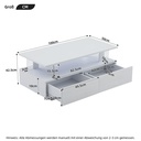 Sleek LED Coffee Table with App-Controlled Lighting, 100L x 50W x 42.5H cm, White - Photo 3