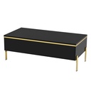 Spacious Coffee Table with 2 Hidden Drawers, 100L x 50W x 36H cm, Black - Photo 2