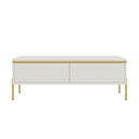 Spacious Coffee Table with 2 Hidden Drawers, 100L x 50W x 36H cm, White - Photo 2
