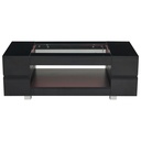 Modern LED Hollow Coffee Table with App-Controlled Light Strip, Black - Photo 2