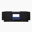 Modern 2-Tier Design LED Coffee Table with Storage, Black - Photo 2