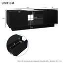 Modern 2-Tier Design LED Coffee Table with Storage, Black - Photo 3
