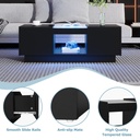 Modern 2-Tier Design LED Coffee Table with Storage, Black - Photo 4