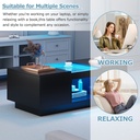 Modern 2-Tier Design LED Coffee Table with Storage, Black - Photo 5