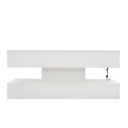 Modern Coffee Table with Bluetooth-Controlled LED Lighting, 100L x 50W x 42H cm, White - Photo 2