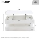 Modern Coffee Table with Bluetooth-Controlled LED Lighting, 100L x 50W x 42H cm, White - Photo 3