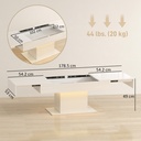 HOMCOM Extendable Coffee Table Storage LED High Gloss White - Photo 3