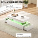 HOMCOM LED Coffee Table with Storage High Gloss White - Photo 5