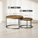 HOMCOM Wood-Effect Stacking Tables Set Rustic Brown - Photo 3