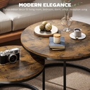 HOMCOM Wood-Effect Stacking Tables Set Rustic Brown - Photo 4