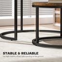 HOMCOM Wood-Effect Stacking Tables Set Rustic Brown - Photo 6