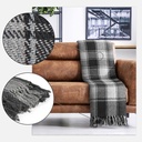 Comfy Check - Recycled Cotton Throw in Charcoal - Image 3
