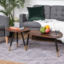 HOMCOM Nesting Coffee Table Set of 2 Vintage Triangle - Photo 2