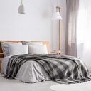 Comfy Check - Recycled Cotton Throw in Charcoal - Image 4