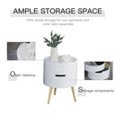 HOMCOM 3-Tier Round Coffee Table Set of 2 with Storage White - Photo 5