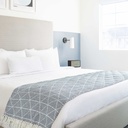 Geo Diamond - Recycled Cotton Throw in Navy - Image 2
