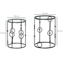 HOMCOM Nesting Round Coffee Table Set of 2 Black - Photo 3