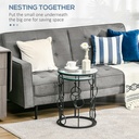 HOMCOM Nesting Round Coffee Table Set of 2 Black - Photo 6