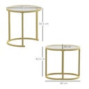 Coffee Table Set 50L x 50W x 50.5H cm Clear - Photo 3