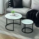 Coffee Table Set Φ60 x 45Hcm White - Photo 2