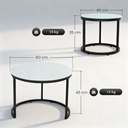 Coffee Table Set Φ60 x 45Hcm White - Photo 3