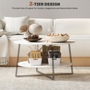 Coffee Table 80W x 80D x 45H cm White - Photo 4