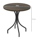 Garden Table 66cm x 66cm x 71.5Hcm Brown Wood Grain - Photo 3