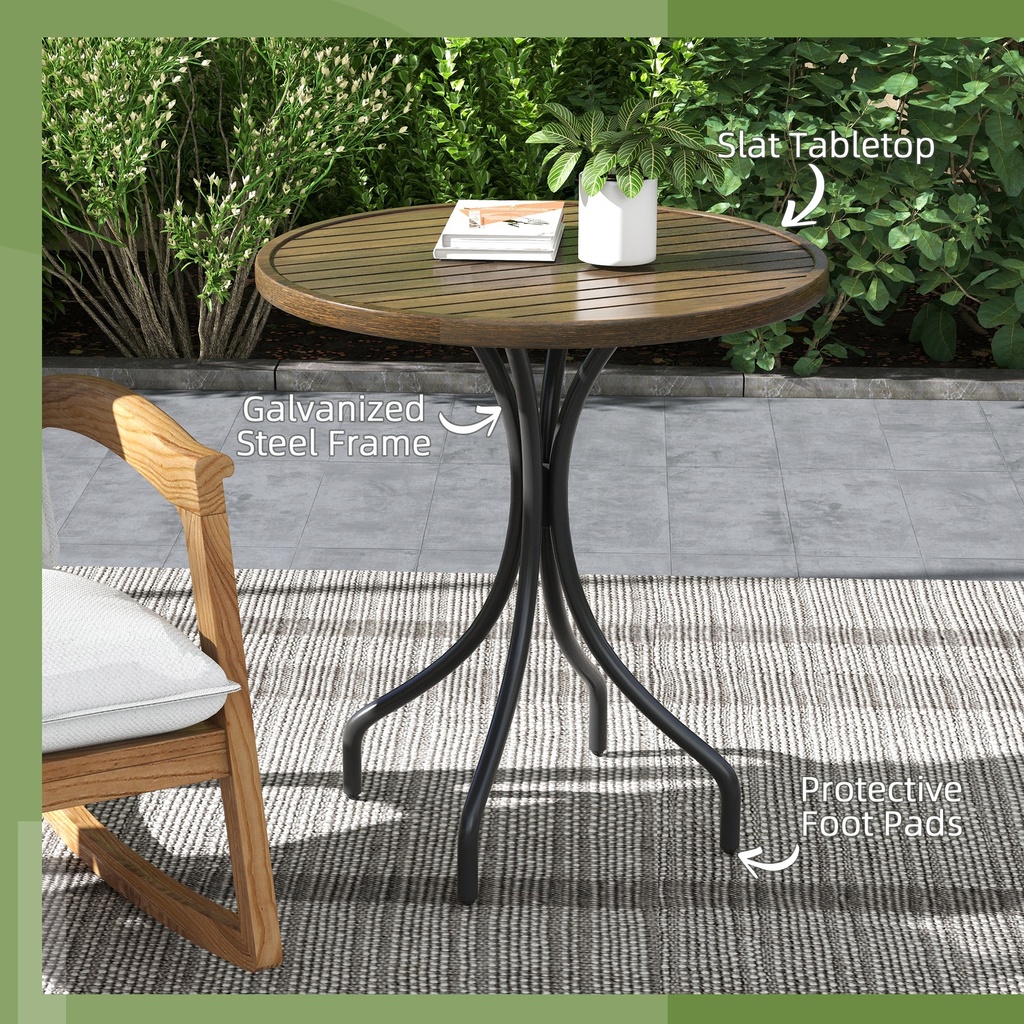 Garden Table 66cm x 66cm x 71.5Hcm Brown Wood Grain - Photo 5