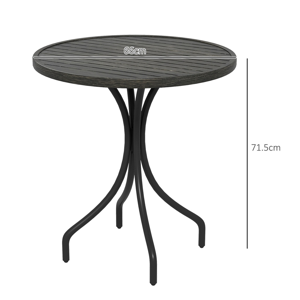 Garden Table 66cm x 66cm x 71.5Hcm Grey Wood Grain - Photo 3