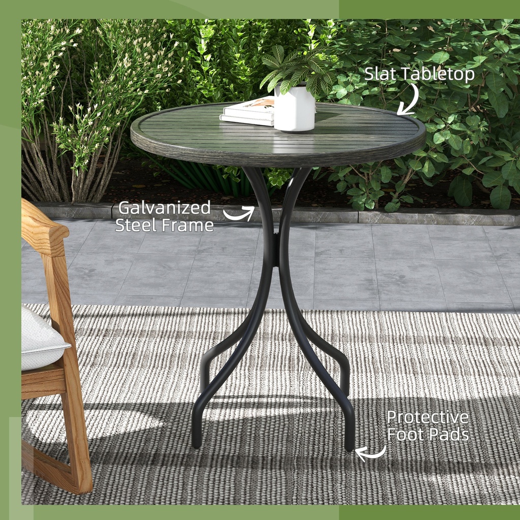 Garden Table 66cm x 66cm x 71.5Hcm Grey Wood Grain - Photo 5