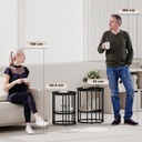 HOMCOM Marble-Effect Coffee Tables Set of 2 - Black - Photo 4