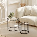 HOMCOM Nesting Tables Elliptical Cut-Out Black - Photo 2