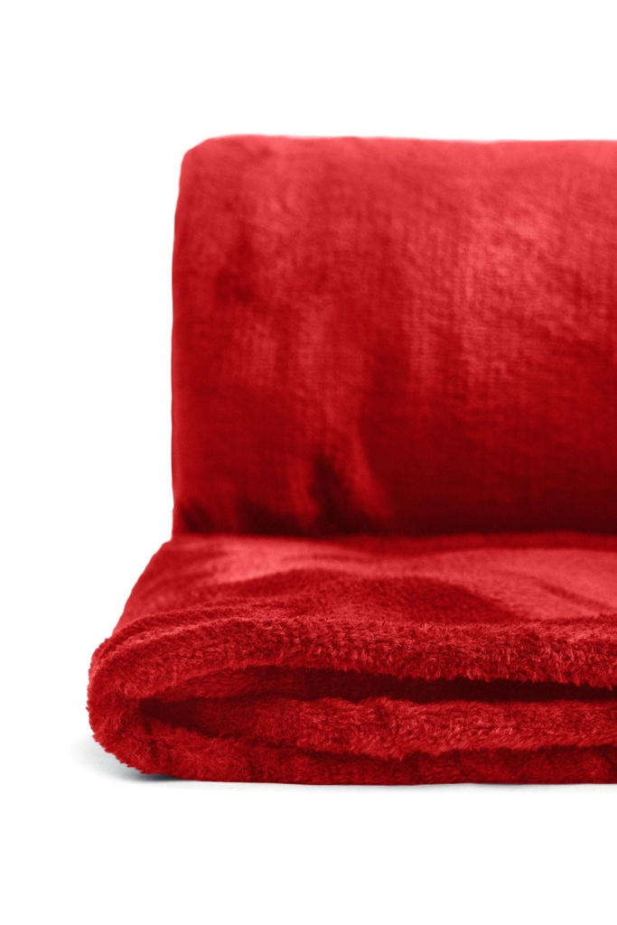 Plush Flannel Fleece Blanket - Super Soft Throw in Red - Image 3