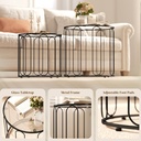 HOMCOM Nesting Tables Elliptical Cut-Out Black - Photo 6
