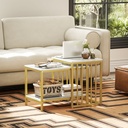 Coffee Table Set 45cmx40cmx52cm Gold Tone - Photo 2