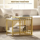 Coffee Table Set 45cmx40cmx52cm Gold Tone - Photo 4