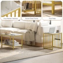 Coffee Table Set 45cmx40cmx52cm Gold Tone - Photo 5
