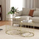 Coffee Table Set 50W x 50D x 50Hcm Gold Tone - Photo 2