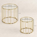Coffee Table Set 50W x 50D x 50Hcm Gold Tone - Photo 3