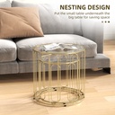 Coffee Table Set 50W x 50D x 50Hcm Gold Tone - Photo 4