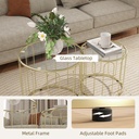 Coffee Table Set 50W x 50D x 50Hcm Gold Tone - Photo 6