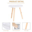 HOMCOM Round Coffee Table Set of 2 Wood Legs White - Photo 6
