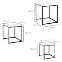 HOMCOM Nest of 3 Tables Marble Effect Finish - Photo 3