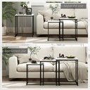 HOMCOM Nest of 3 Tables Marble Effect Finish - Photo 4