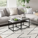 HOMCOM Nesting Coffee Tables Set Thick Tabletop Grey - Photo 2