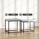 HOMCOM Nesting Coffee Tables Set Thick Tabletop Grey - Photo 3