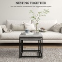HOMCOM Nesting Coffee Tables Set Thick Tabletop Grey - Photo 4