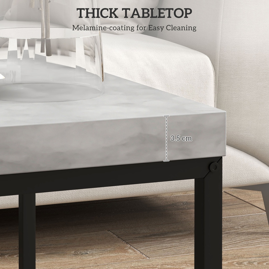 HOMCOM Nesting Coffee Tables Set Thick Tabletop Grey - Photo 6
