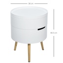 HOMCOM Round Coffee Table with Storage White 3-Tier - Photo 3