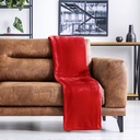 Plush Flannel Fleece Blanket - Super Soft Throw in Red - Image 6